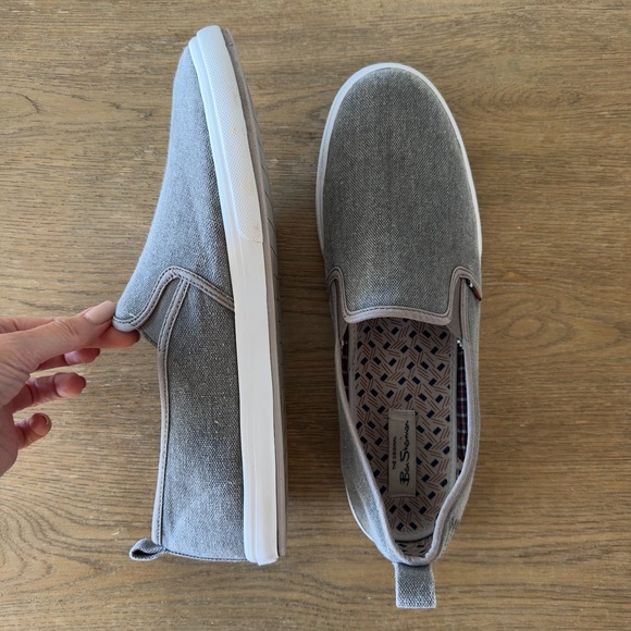 Ben Sherman‎ Men\'s Slip-On Gray Canvas Fabric Loafers-Size US 13 main image 10